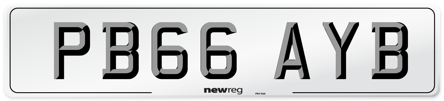 PB66 AYB Number Plate from New Reg